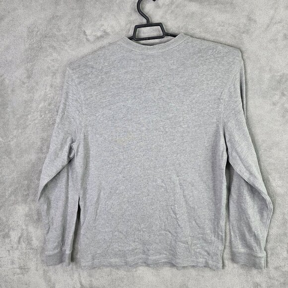 Mens Roundtree & Yorke Casuals Gray Henley Shirt Long Sleeve 100% Cotton Size M - Picture 5 of 8
